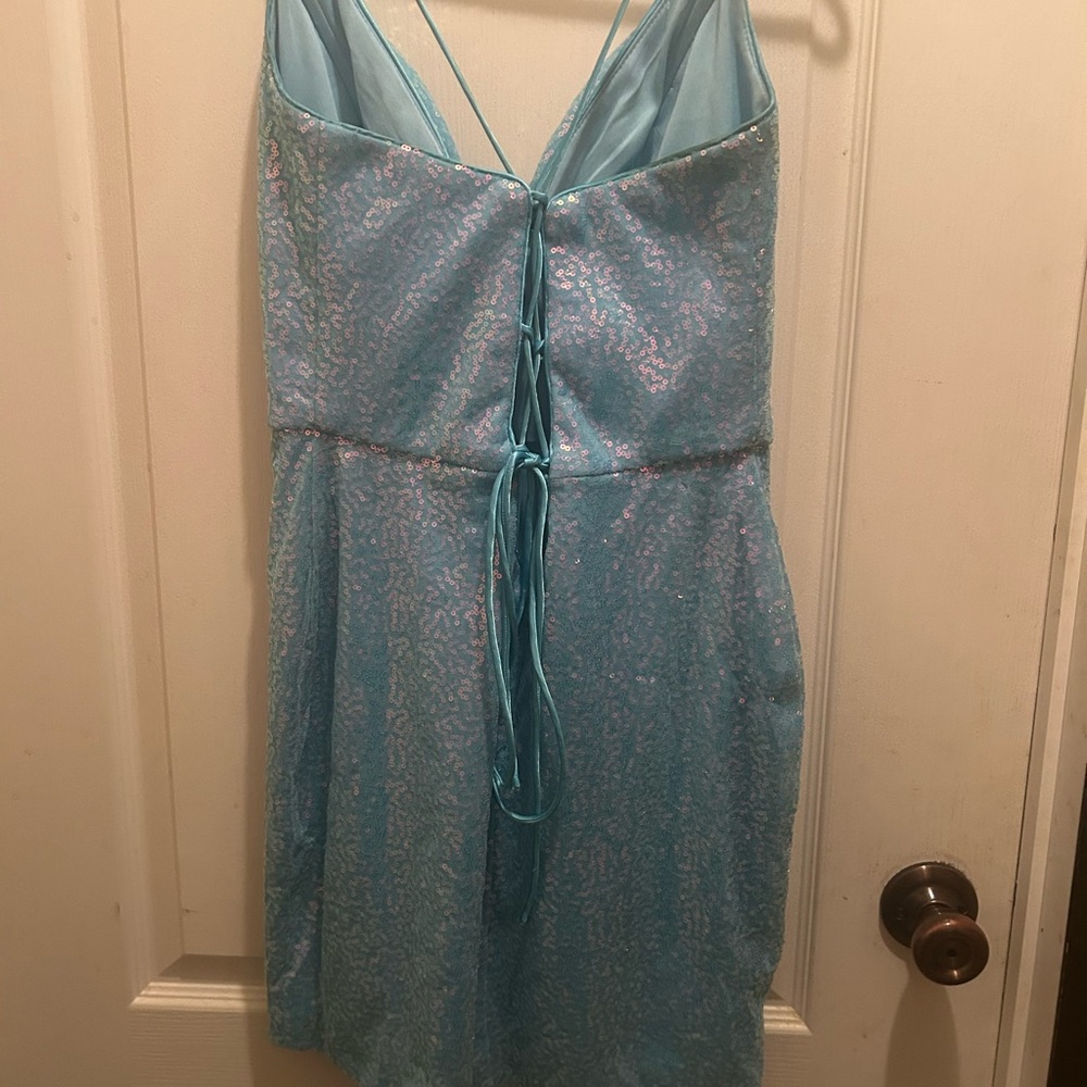 Elegant Blue Mini Dress